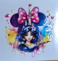 Princess UV DTF decals - wooden key chains