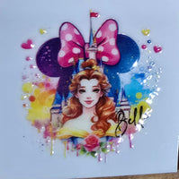 Princess UV DTF decals - wooden key chains