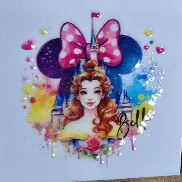 Princess UV DTF decals - wooden key chains