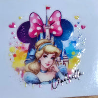 Princess UV DTF decals - wooden key chains