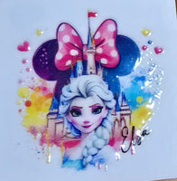 Princess UV DTF decals - wooden key chains