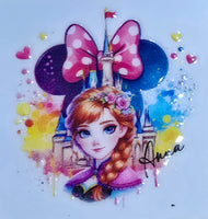 Princess UV DTF decals - wooden key chains