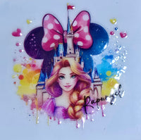 Princess UV DTF decals - wooden key chains