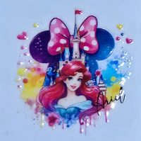 Princess UV DTF decals - wooden key chains