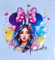 Princess UV DTF decals - wooden key chains