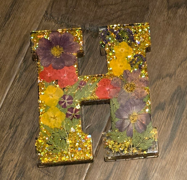 6" Letters - colorful filled resin