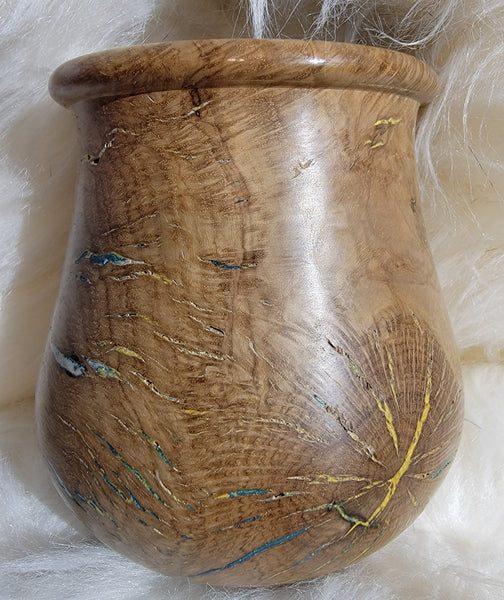 Oak with resin inlay vase