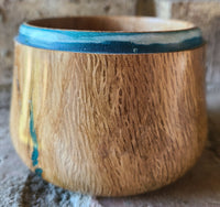Oak & Dyed Resin trinket/stash box