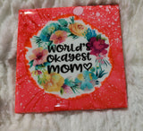ceramic tile coaster (color) w/ cork backing
